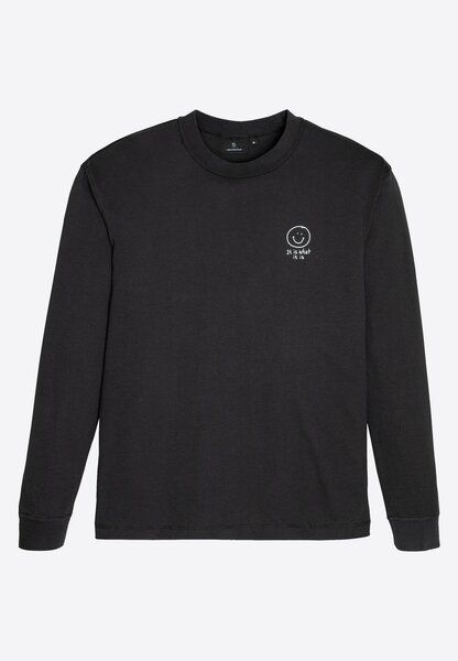 Herren Longsleeve aus Bio-Baumwolle - PAPAYA SMILEY - recolution von recolution
