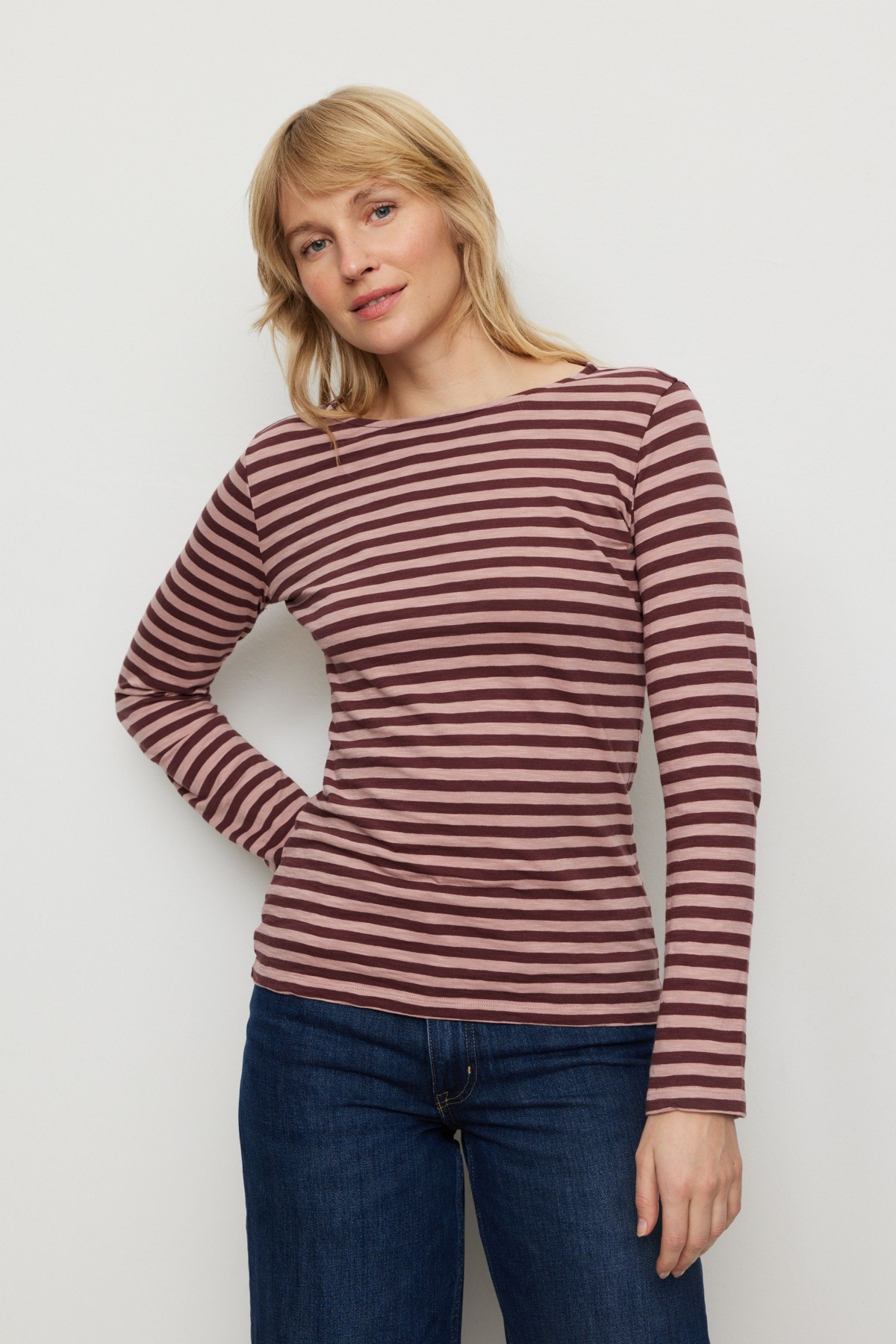 Longsleeve Iris Stripes Rosa von recolution