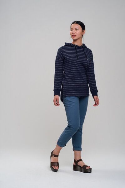 recolution Longfitted Hoodie #STRIPES dunkelblau von recolution