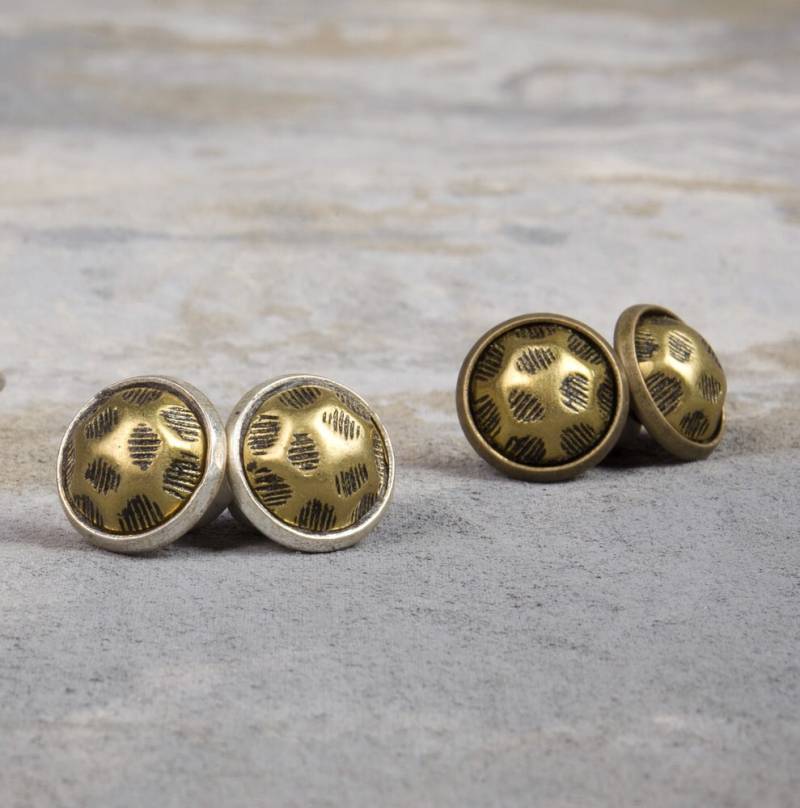 Hatch Pattern Post Ohrringe-Ohrstecker-Im Alter Von Messing Ton-Im Überzogene Einstellung von recrudescence