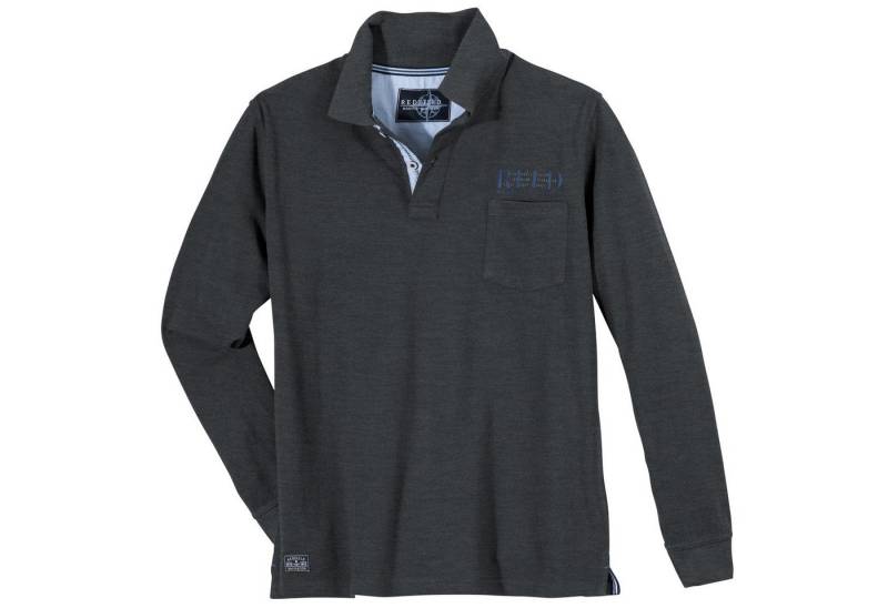 redfield Langarm-Poloshirt Redfield Langarm-Polo XXL modisch anthrazit melange von redfield
