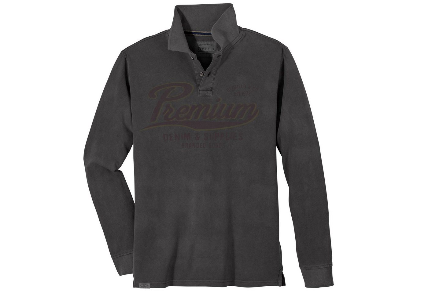 redfield Langarm-Poloshirt Redfield Used Langarm-Polo Übergröße schwarz modisch redfield Langarm-Poloshirt Redfield Used Langarm-Polo Übergröße schwarz modisch von redfield
