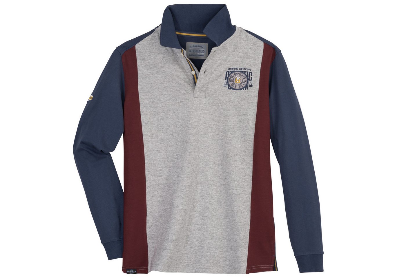 redfield Langarm-Poloshirt Redfield XXL Langarm-Polo Colorblocking blau-grau redfield Langarm-Poloshirt Redfield XXL Langarm-Polo Colorblocking blau-grau von redfield