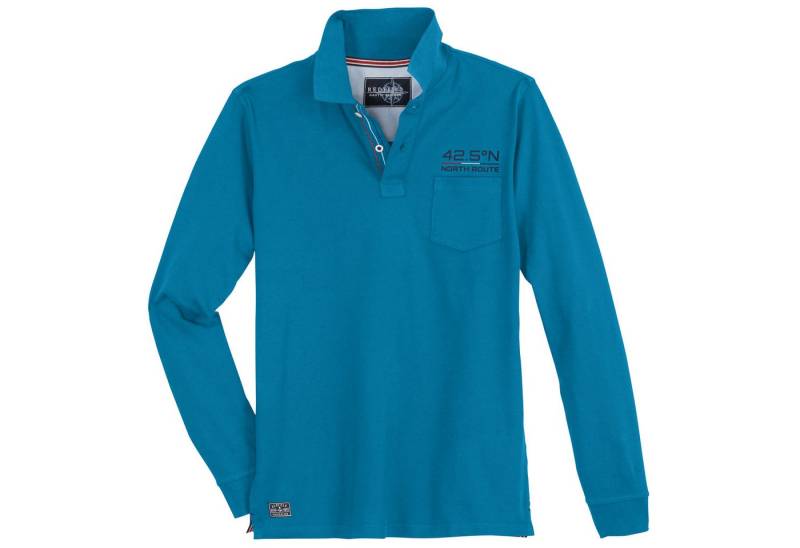 redfield Langarm-Poloshirt Große Größen Langarm-Poloshirt Herren maritim 42.5°N türkisblau von redfield