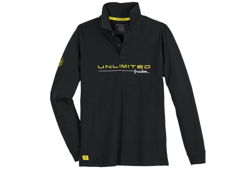 redfield Langarm-Poloshirt Langarm Poloshirt schwarz Schwarz von redfield