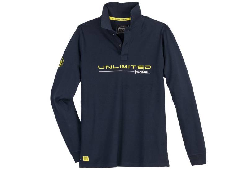 redfield Langarm-Poloshirt Polo-Shirt 1/1 dunkel blau Dunkelblau von redfield