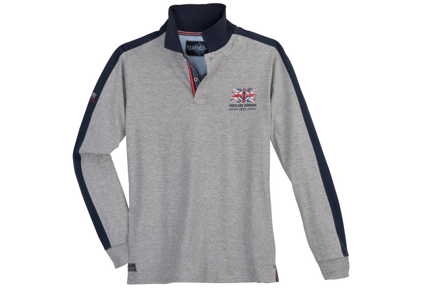 redfield Langarm-Poloshirt Redfield Langarm-Polo XXL grau melange Brustprint redfield Langarm-Poloshirt Redfield Langarm-Polo XXL grau melange Brustprint von redfield