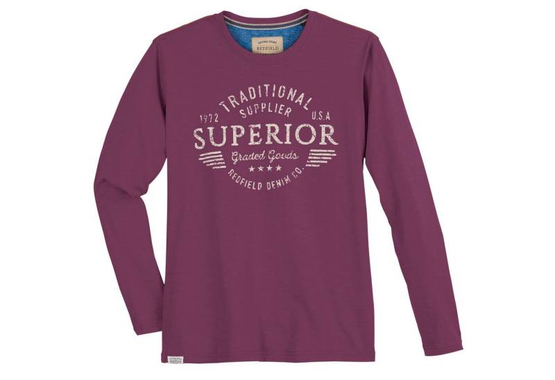 redfield Langarmshirt Redfield Übergrößen Langarmshirt SUPERIOR beere von redfield