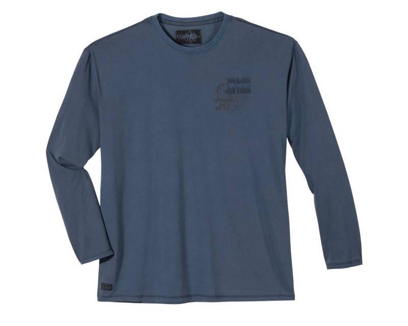 redfield Langarmshirt Redfield Vintage Langarmshirt Übergröße dunkelblau von redfield