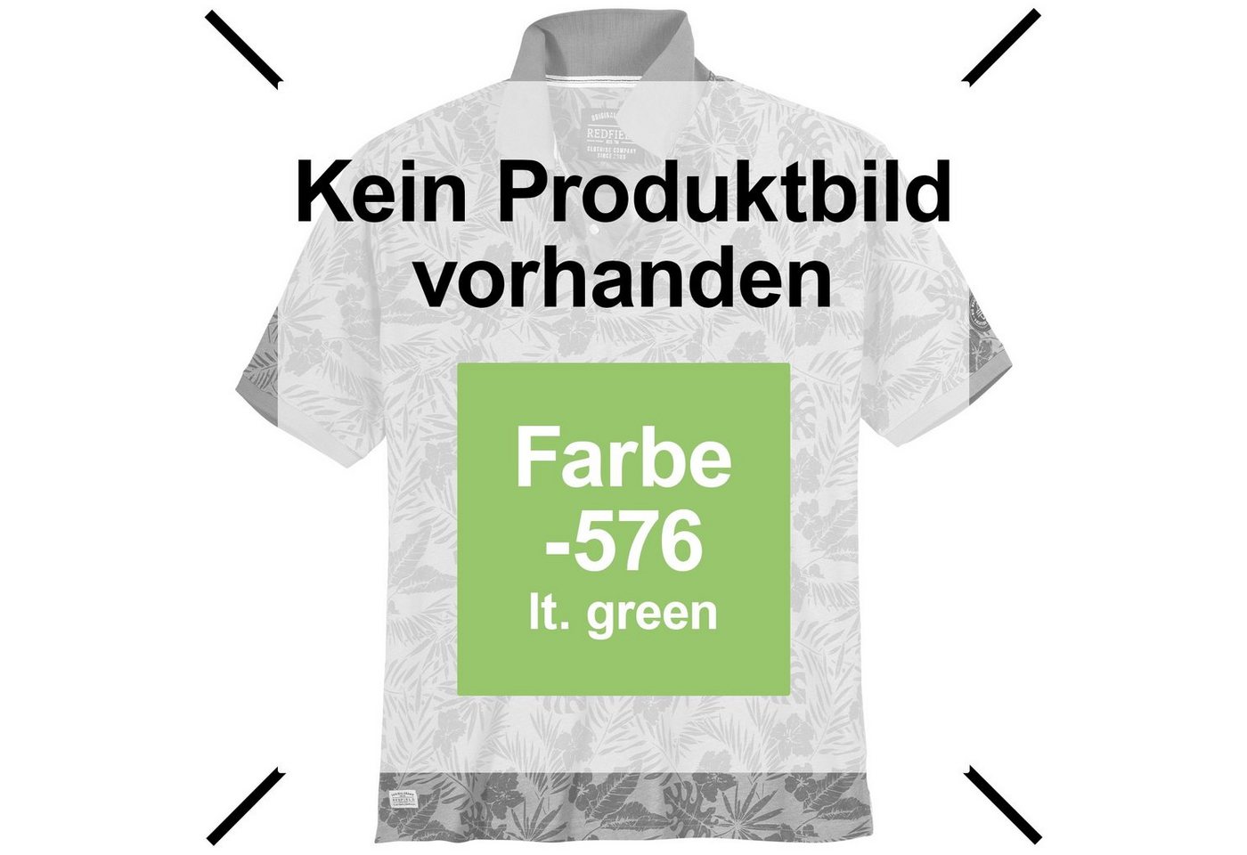 redfield Poloshirt Große Größen Herren Poloshirt grün floral bedruckt Redfield von redfield