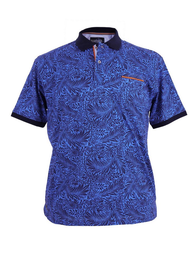 redfield Poloshirt Printed Poloshirt in Herren-Übergrößen von Redfield blau von redfield
