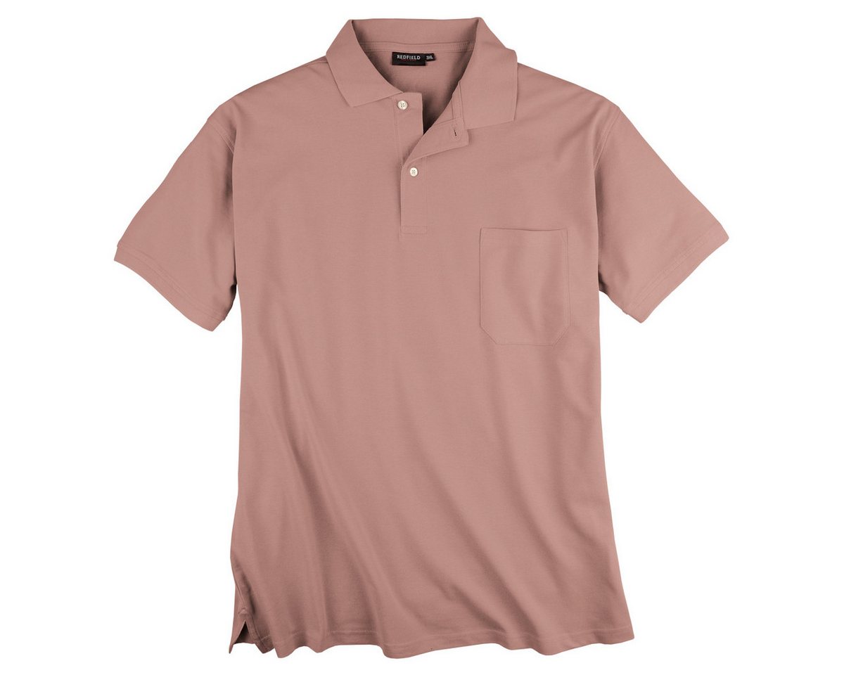 redfield Poloshirt Redfield Basic Piqué Poloshirt rosa Übergröße von redfield