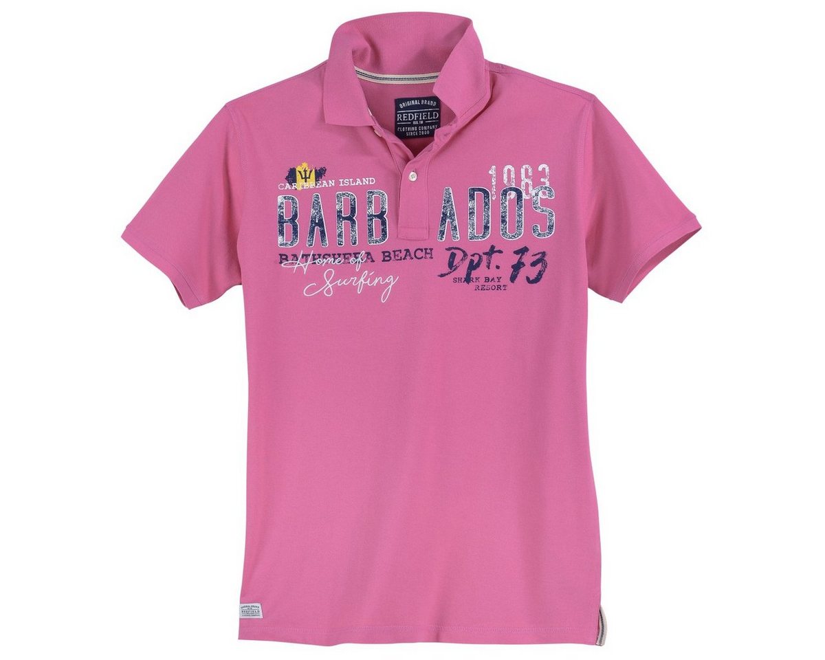redfield Poloshirt Redfield modisches Übergrößen Poloshirt pink Barbados von redfield