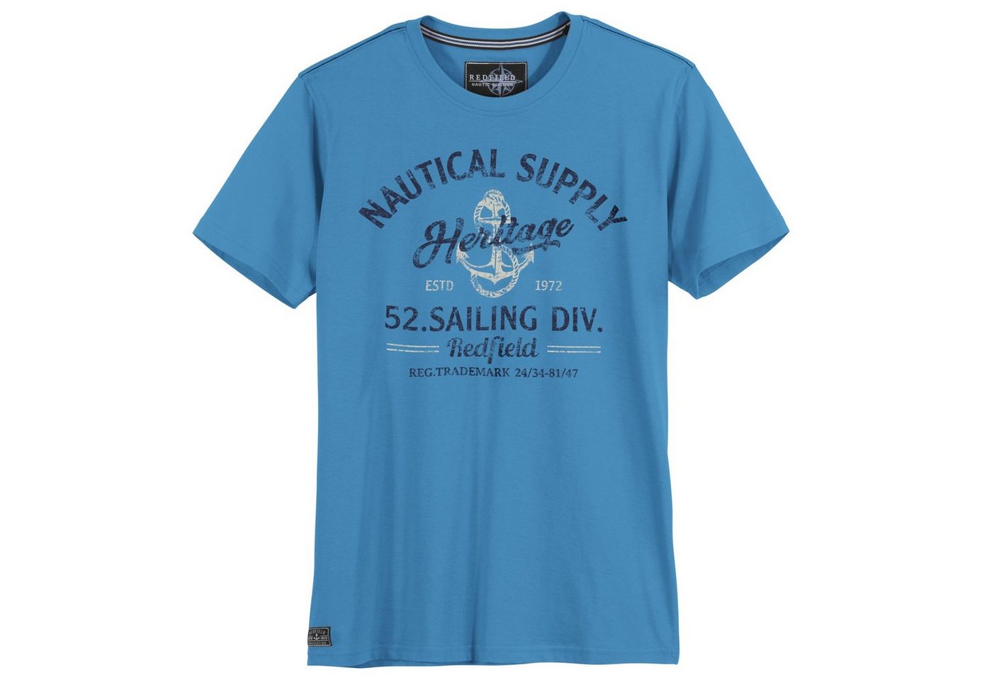 redfield Print-Shirt Große Größen Herren T-Shirt Nautical Supply blau Redfield von redfield