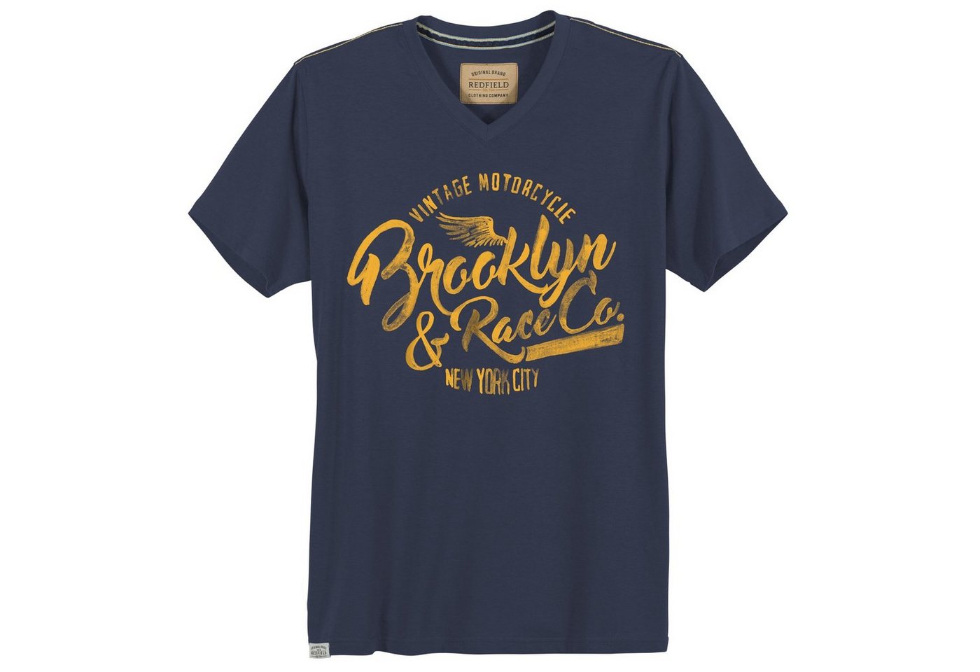 redfield Print-Shirt Redfield V-Neck XXL T-Shirt denimblau Brooklyn von redfield