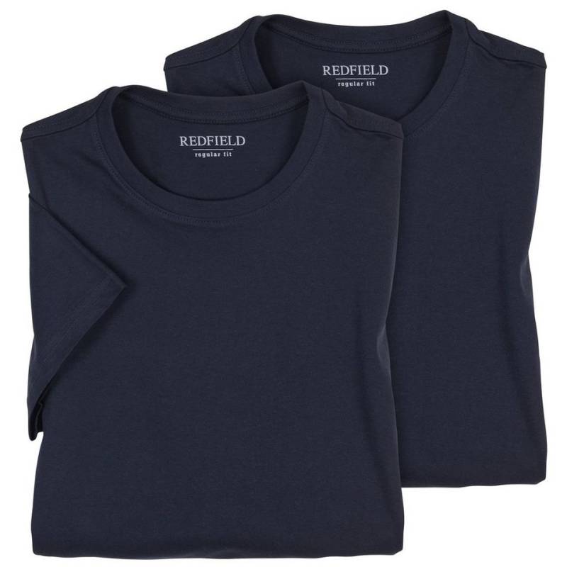 redfield Rundhalsshirt Redfield Doppelpack T-Shirts Übergröße dunkelblau von redfield