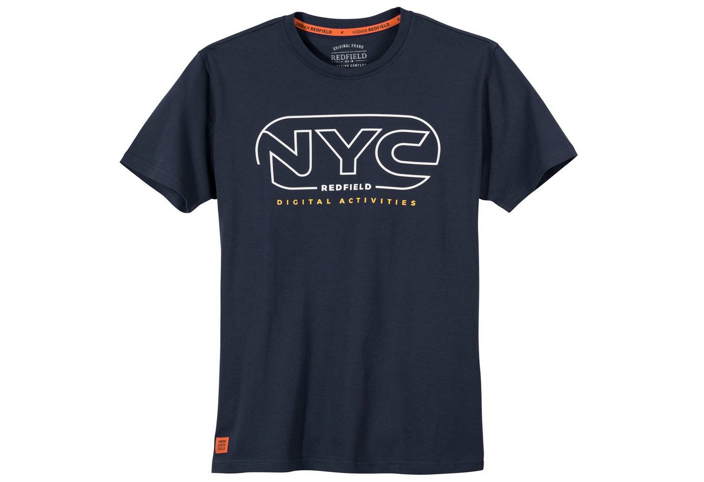 redfield Rundhalsshirt Große Größen Herren Redfield T-Shirt NYC navy von redfield