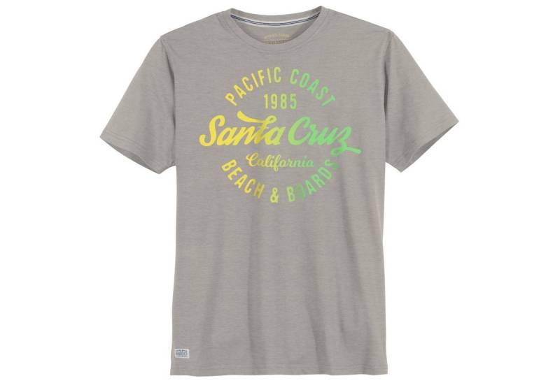 redfield Rundhalsshirt Redfield Übergrößen T-Shirt grau Print Santa Cruz von redfield