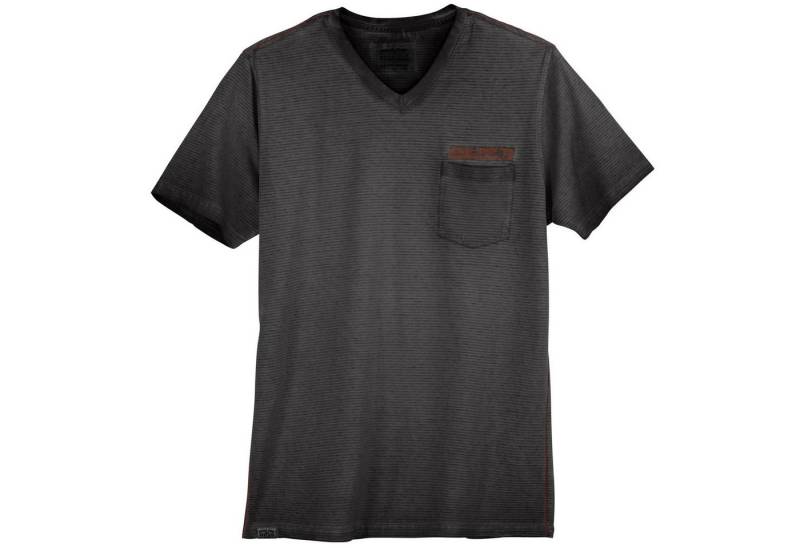 redfield Rundhalsshirt Redfield Used XXL T-Shirt V-Neck schwarz geringelt von redfield