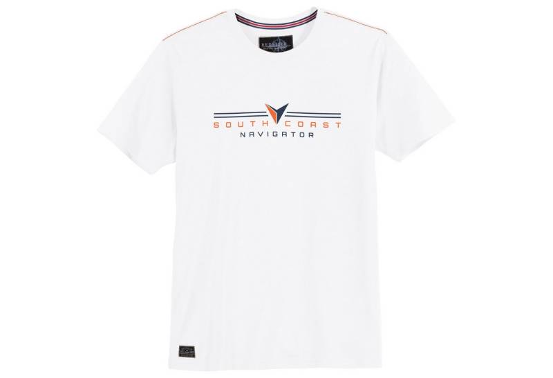 redfield Rundhalsshirt Redfield T-Shirt XXL weiß Frontprint South Coast von redfield