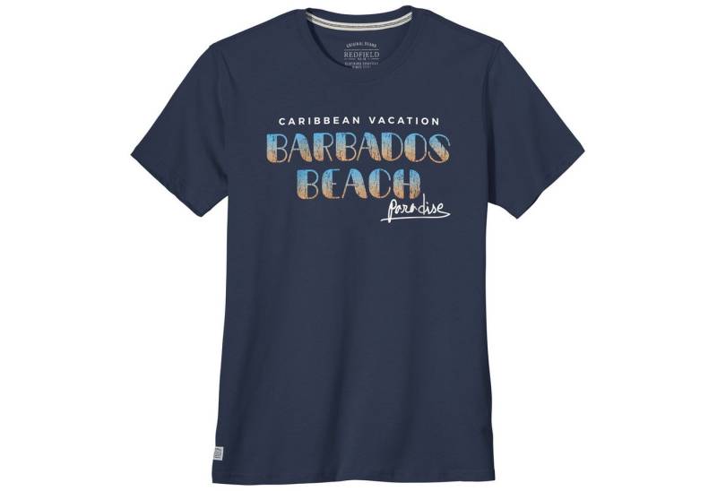 redfield Rundhalsshirt Redfield XXL T-Shirt Print Barbados denimblau von redfield