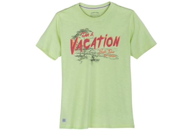 redfield Rundhalsshirt Redfield Übergrößen T-Shirt Vacation lime von redfield
