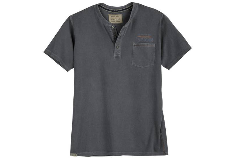 redfield Rundhalsshirt Redfield XXL Henley T-Shirt Brusttasche anthrazit used von redfield