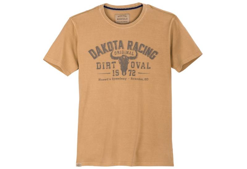 redfield Rundhalsshirt Redfield XXL T-Shirt currygelb Vintagelook Dakota von redfield