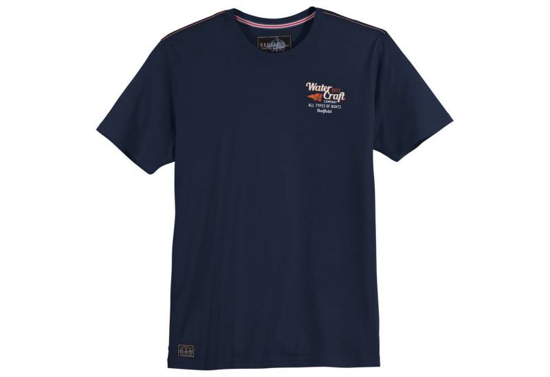 redfield Rundhalsshirt Redfield XXL T-Shirt blau Brustprint Water Craft von redfield