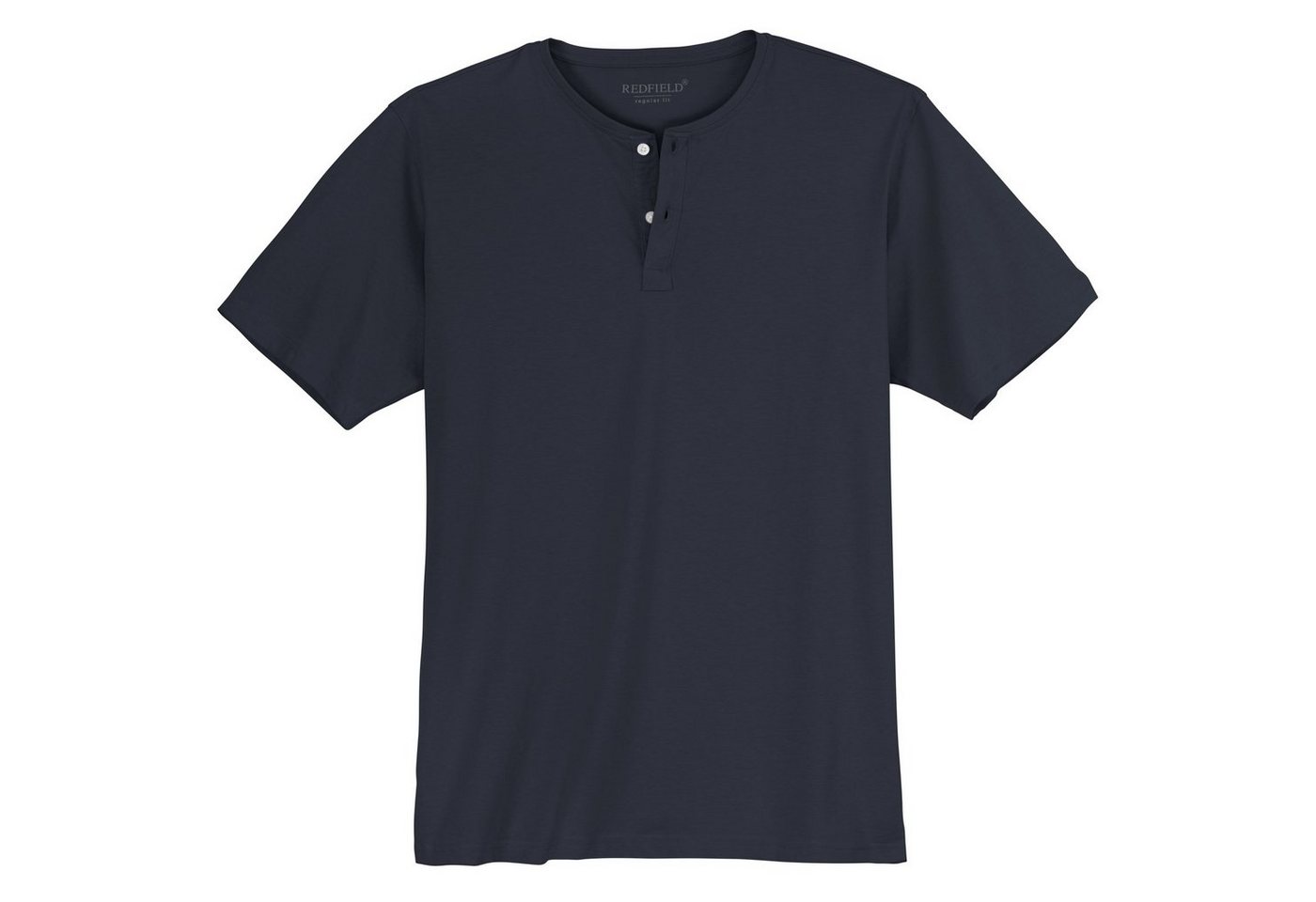 redfield Rundhalsshirt Große Größen Herren Serafino T-Shirt mit Knopfleiste navy Redfield von redfield