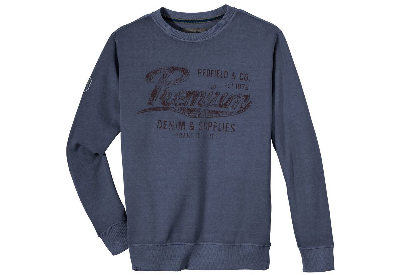 redfield Sweater Große Größen Herren Redfield Sweatshirt jeansblau Print Premium von redfield