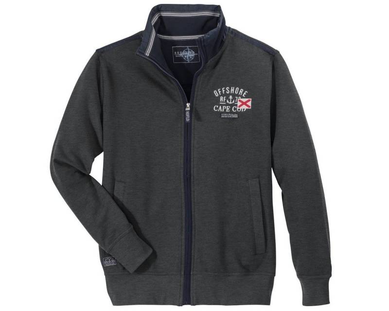 redfield Sweatjacke Redfield modische XXL Sweatjacke dunkelgrau melange von redfield