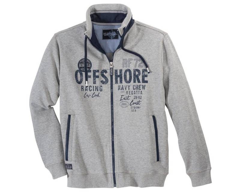 redfield Sweatjacke Redfield XXL Sweatjacke modisch hellgrau melange von redfield