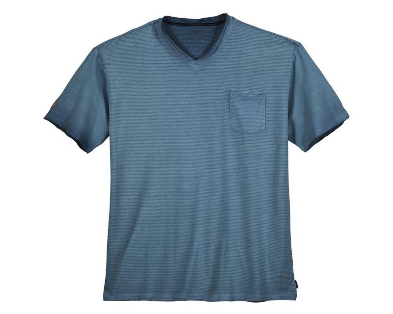 redfield V-Shirt Redfield Used T-Shirt Übergöße blau gestreift V-Neck von redfield