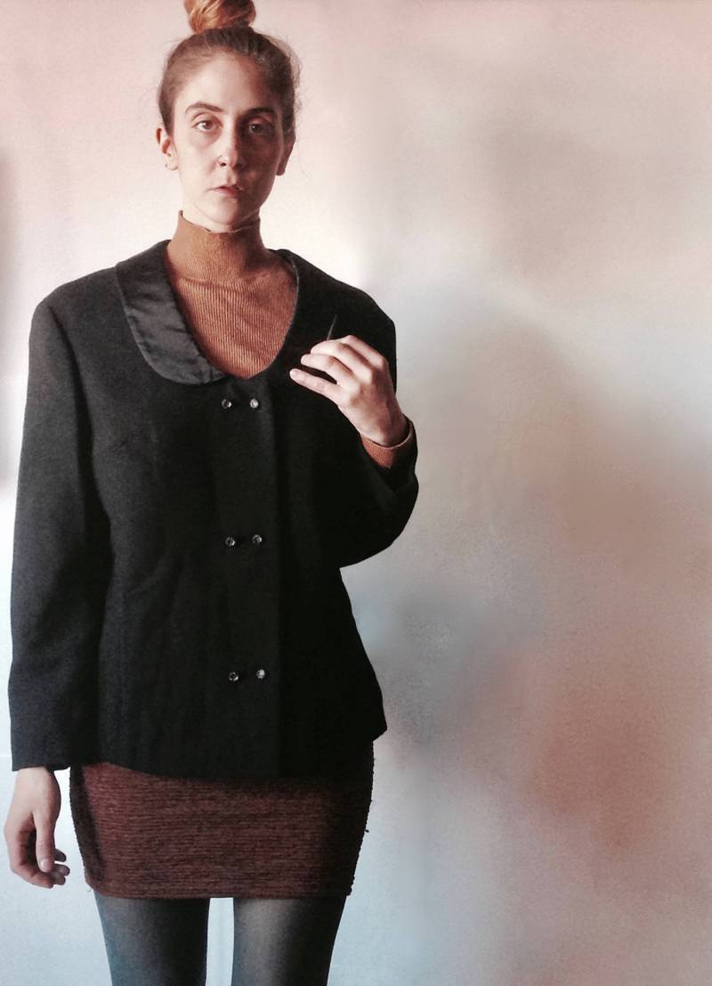 1950Er Jahre Anspruchsvoller Blazer Mit Rundhalsausschnitt || Cropped Formeller Marineblauer Größe M Kurzer 50Er von redheadclothingco