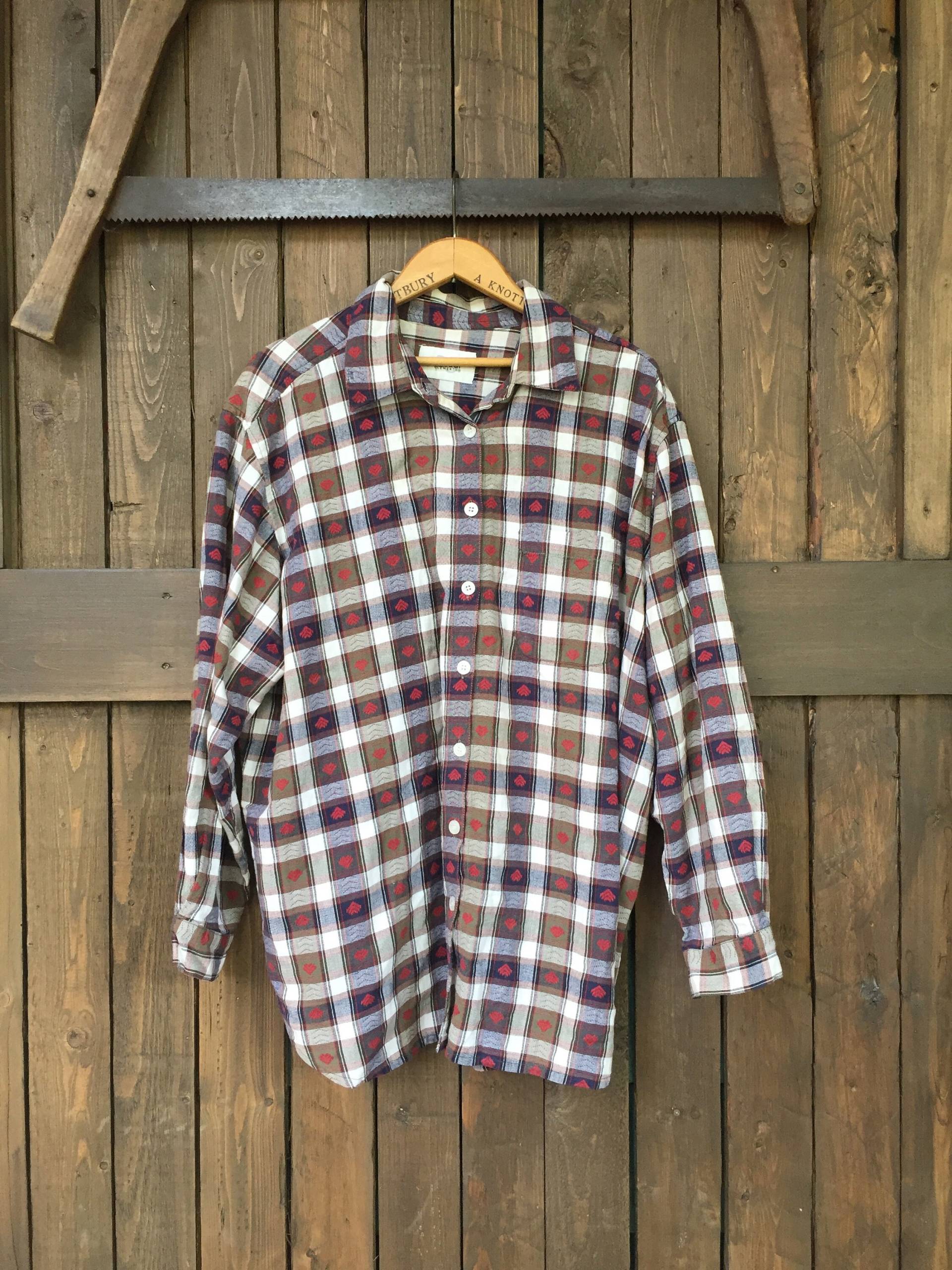 Karierte Taste Unten || Arbeiter Kariertes Hemd Pfeil Arbeitshemd Western Kariert Gr. Lg von redheadclothingco