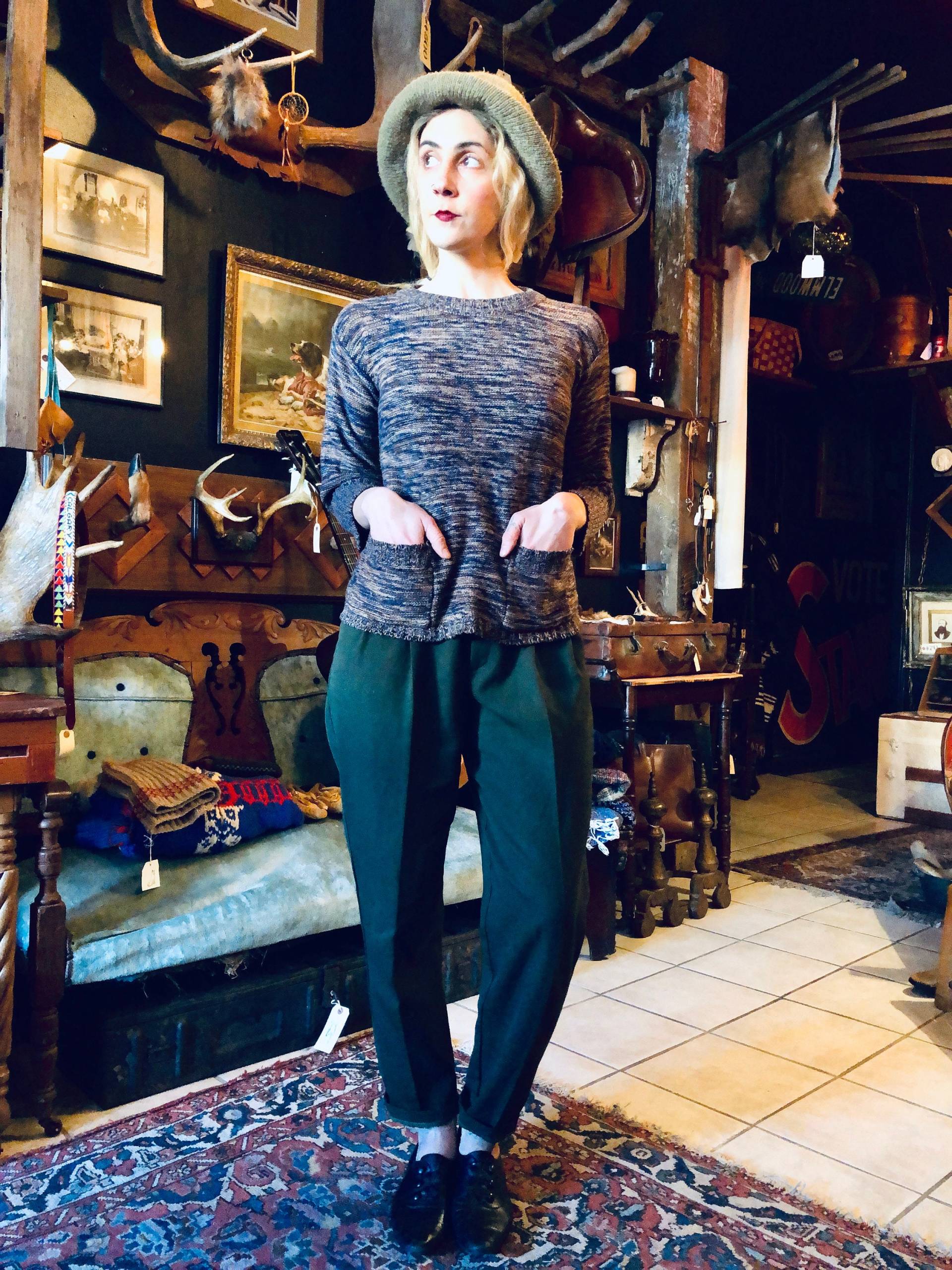 Vintage Gesprenkelte Strick Pullover 1970Er Jahre Boho Pullover, Größe S von redheadclothingco