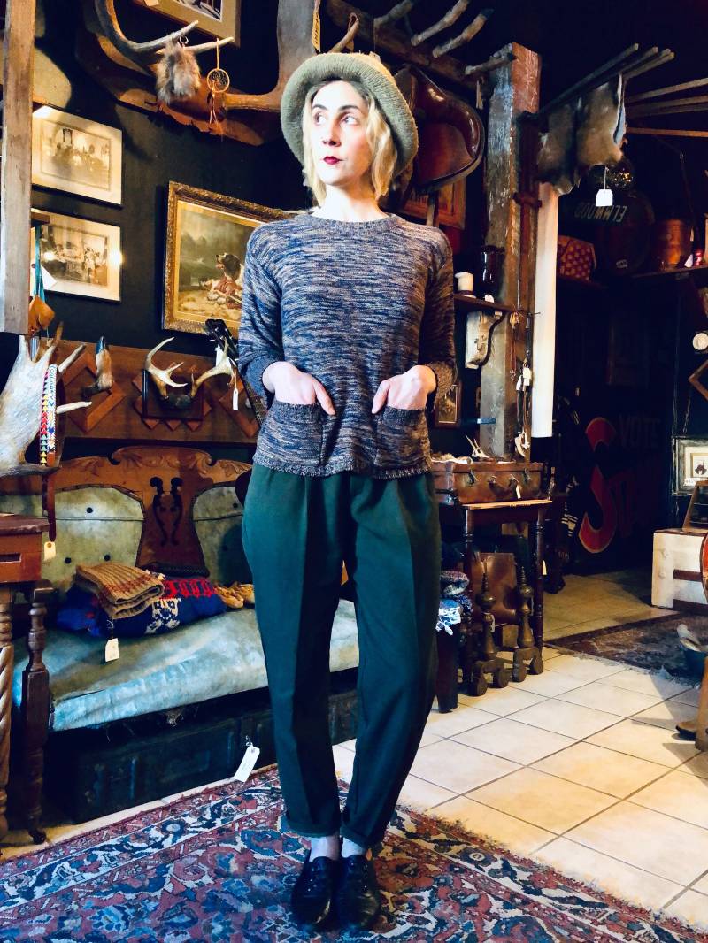 Vintage Gesprenkelte Strick Pullover 1970Er Jahre Boho Pullover, Größe S von redheadclothingco