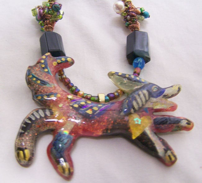 Folk Art Fröhliche Hunde Halskette Folk Art Fröhliche Hunde Halskette von redhotkitties