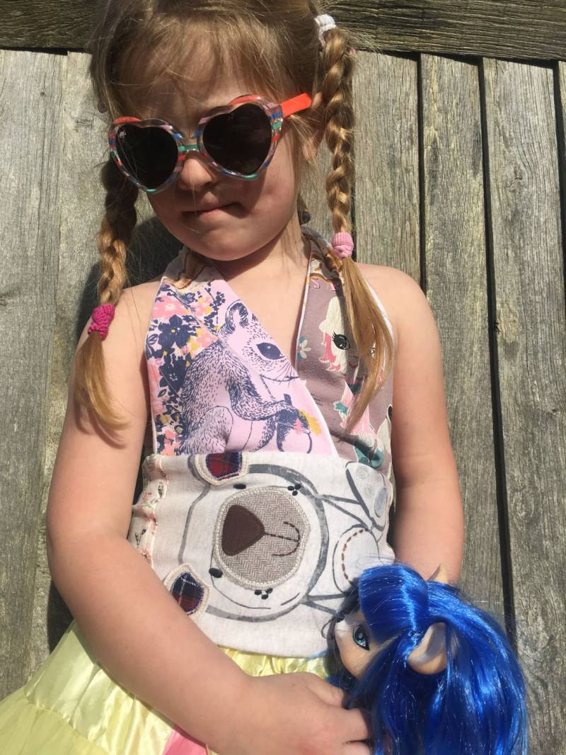 Mutha Teddybär Eichhörnchen Rosa Handgemachte Recycling Kindermode Mädchen Kinder Sommer Festival Halfter Hals Oben Tshirt Weste Größe Uk 2 3 4 Jahre von redmutha