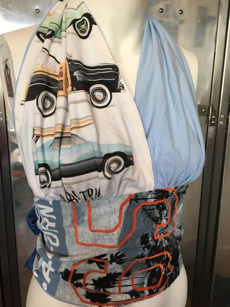 Red Mutha Surfer Chic Surfen Kalifornien Katze Cadillac Strand Urlaub Skateboarder Skateboarding Halfter Hals Ernte Oben Tshirt Größe Uk 8-10-12 von redmutha