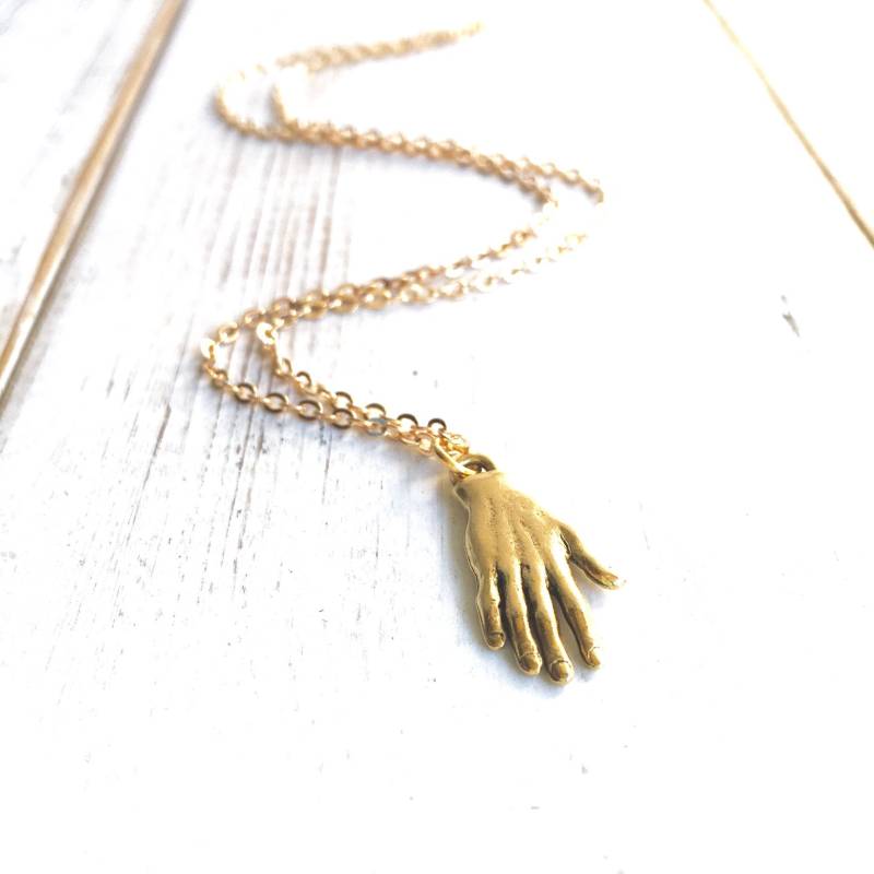 Gold Hand Halskette Handgemacht Amulett Anhänger von redtruckdesigns