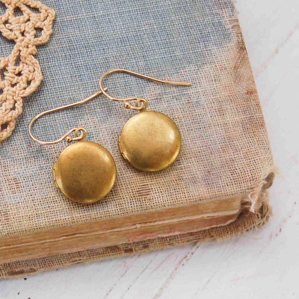 Gold Locket Ohrringe Geheime Nachricht Boho Schmuck von redtruckdesigns