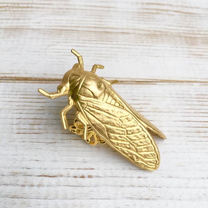 Zikadenkäfer Ring Gold Verstellbarer Insektenschmuck Aus Messing von redtruckdesigns