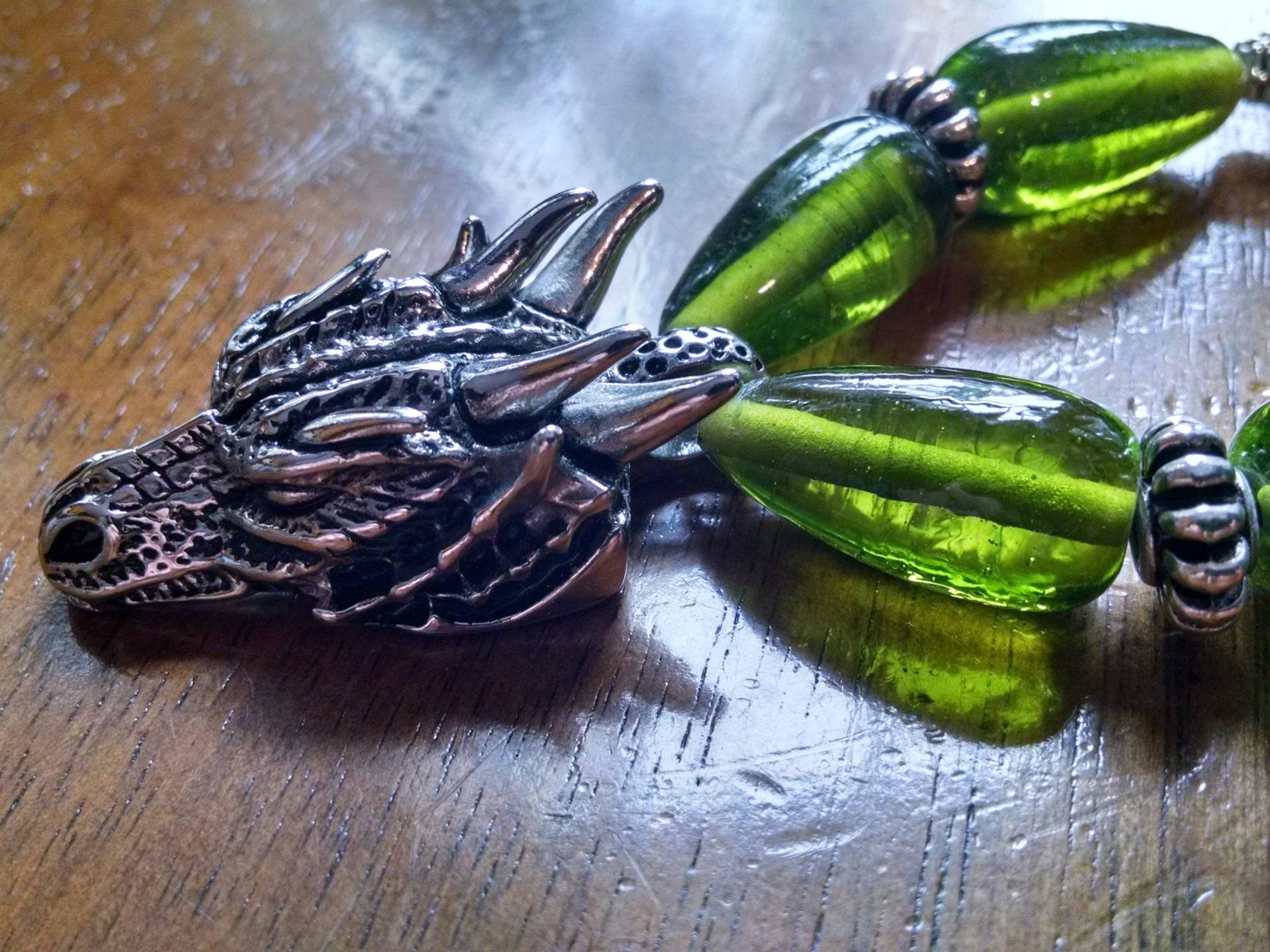 Großer Drachenkopf Anhänger Halskette von redwitchcreations