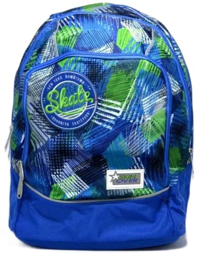 Schulrucksack Dream Bag Skin Over Skate blau grün + Gratis Kopfhörer Extreme + Gratis Glitzer-Stift + Lesezeichen, mehrfarbig von regalidea