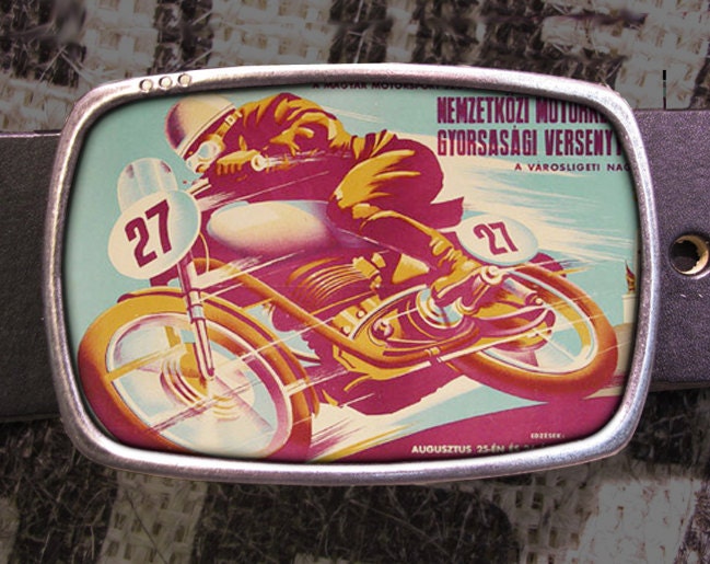 Vintage Motorrad Racing Gürtelschnalle - Stil Der 20Er Jahre von reganflegan