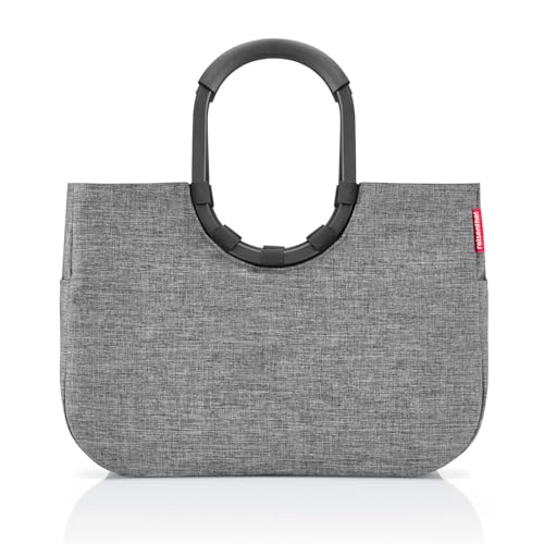 reisenthel loopshopper L twist silver - Stabile Shoppingtasche oder Handtasche mit praktischen Fächern aus recycelten PET-Flaschen von reisenthel