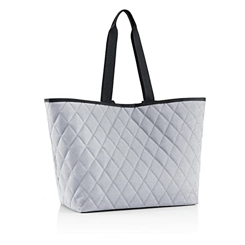 reisenthel classic shopper XL rhombus light grey Geräumige Shopping Bag und edle Handtasche in einem Aus wasserabweisendem Material von reisenthel