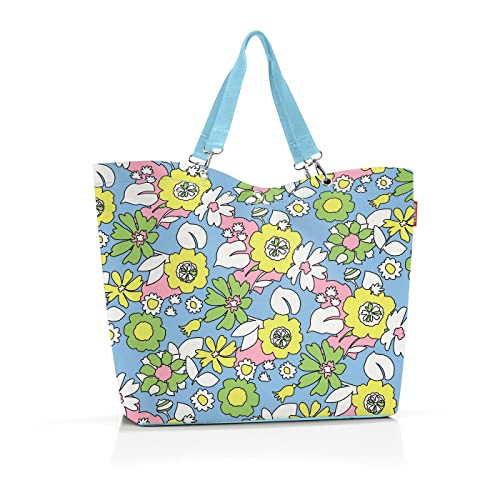 reisenthel shopper XL florist lagoon – Geräumige Shopping Bag und edle Handtasche in einem – Aus wasserabweisendem Material von reisenthel